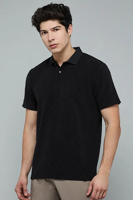 أر أند بي Jacquard Polo T-Shirt with Short Sleeves