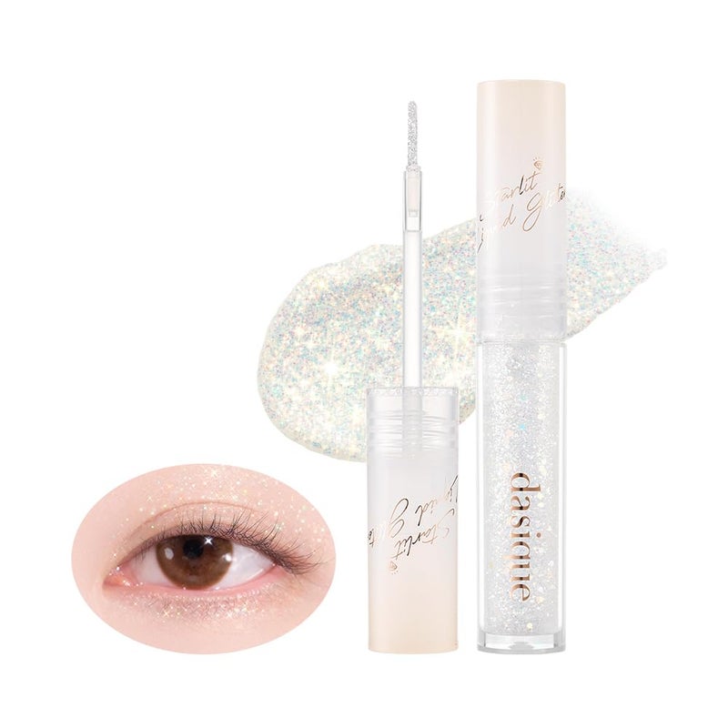dasique Starlit Jewel Liquid Glitter (01 Frozen Gold) | Twinkle Glitter Shadow | Korean Makeup | Shimmer Eye Make Up | Eyeshadow Eyeliner | Long lasting | Multi use | Quick drying - Image 1