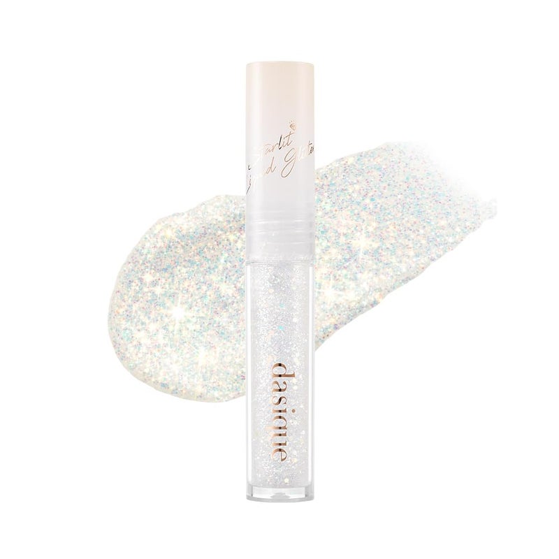dasique Starlit Jewel Liquid Glitter (01 Frozen Gold) | Twinkle Glitter Shadow | Korean Makeup | Shimmer Eye Make Up | Eyeshadow Eyeliner | Long lasting | Multi use | Quick drying - Image 2