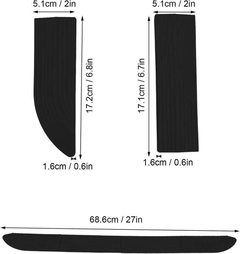 Universal Sweeper Door Sill Rubber Threshold Protector, 4PCS Free Assembly, Durable Non Slip Design - Wear Material, Adjustable Fit for Wheelchairs and Scooters (Black) - Image 3