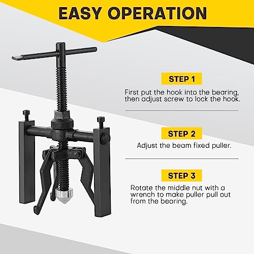 Acymner 3 Jaw Inner Bearing Puller Set | Blind Bearing Puller Set, Bushing Gear Extractor Wheel Bearing Puller Kit - Heavy Duty Pilot Gear Extractor for Motorcycle, Car, and SUV - Image 5