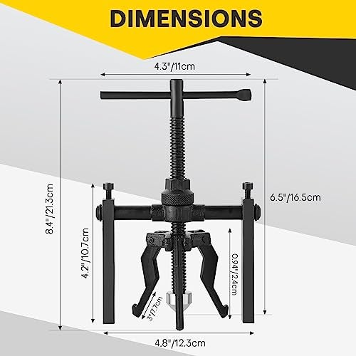 Acymner 3 Jaw Inner Bearing Puller Set | Blind Bearing Puller Set, Bushing Gear Extractor Wheel Bearing Puller Kit - Heavy Duty Pilot Gear Extractor for Motorcycle, Car, and SUV - Image 2