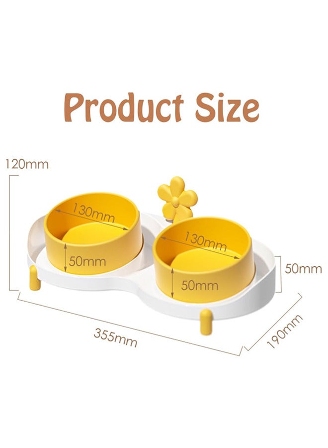 Neostyle Ceramic Cat Bowl for Food and Water,Tilted Feeding Bowl with Scraper, Relieve Fatigue Anti Vomit Non-Slip Pet Raised Bowl (Green Cactus) - Image 2