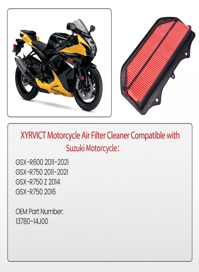 XYRVICT فلتر هواء لسوزوكي GSXR 750 600 (GSXR750 وGSXR600) موديلات 2011-2024، رقم القطعة 13780-14J00، عنصر تنقية الهواء HFA3620 - Image 2