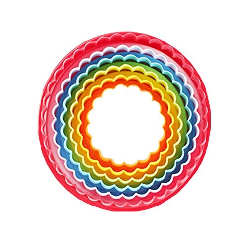 Mydio Set of 6 Multi-size Round Cookie Cutter,Two-sided Biscuit Fruit Cutter(Biscuit Cutters and Fondant cake Cutters),Random color (round) - Image 1