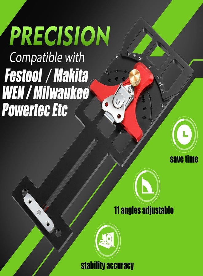Feikeer Adjustable Track Saw Square, 60° to 60° Quick Positive Angle Stop, Track Saw Rail Square Compatible with Festool/Milwaukee/Makita Track Saw Accessories, for Miter Cutting, 2 Year Warranty - Image 2