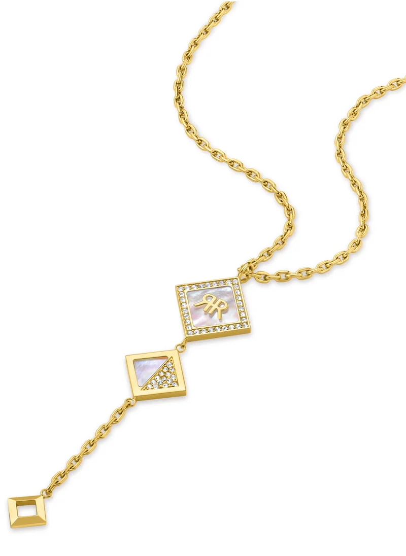 شيروتي 1881 Diamante Gold Plated Necklace with White Pendant for Women