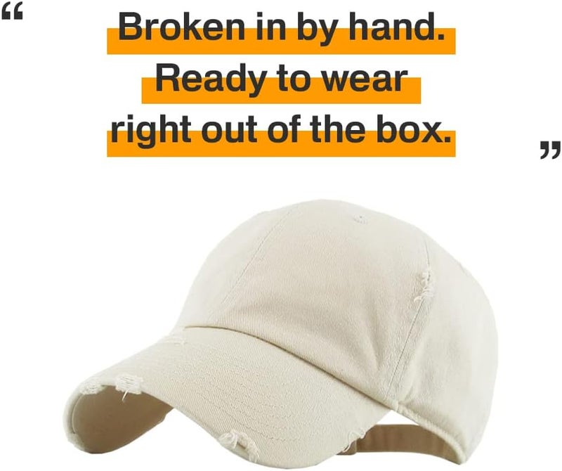 KBETHOS Vintage Washed Distressed Cotton Dad Hat Baseball Cap Adjustable Polo Trucker Unisex Style Headwear - Image 4
