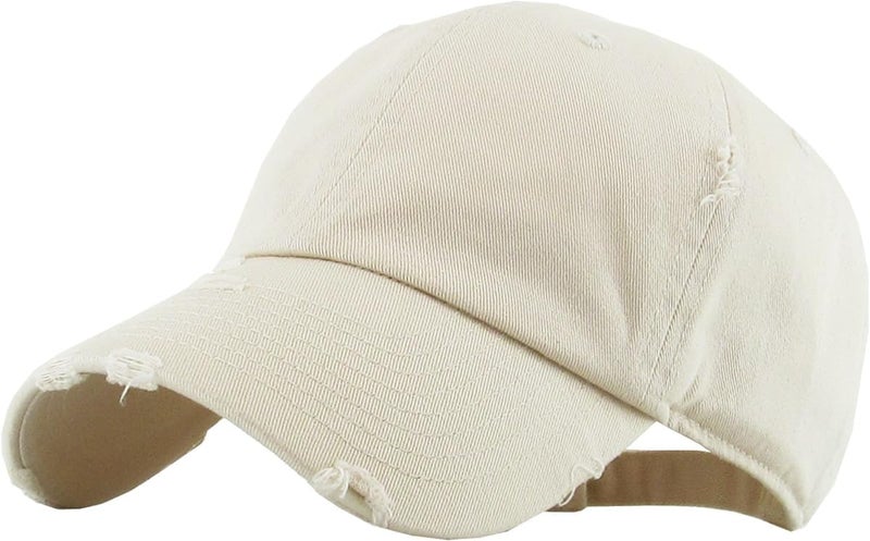 KBETHOS Vintage Washed Distressed Cotton Dad Hat Baseball Cap Adjustable Polo Trucker Unisex Style Headwear - Image 1
