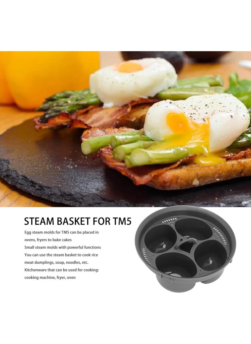 Zudoo 4 in 1 Egg Maker, 4 Egg Molds Steam Basket for Thermomix TM5 TM6, Egg Poacher, Food Grade PP Egg Mould, Multifunctional Egg Boiler Accessory, Egg Cooker  - Image 2