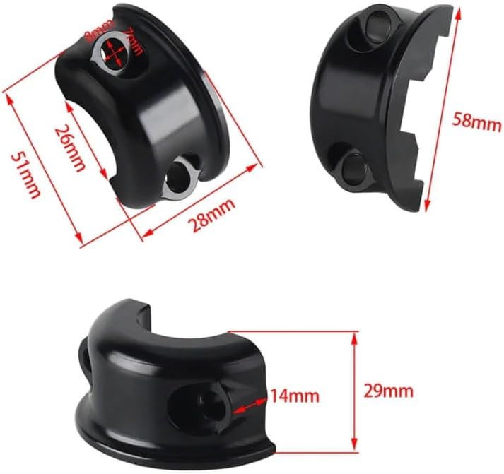 FVMOTO CNC Brake Clutch Perch Clamps Half Clamp for Harley Models (Black) - Image 4
