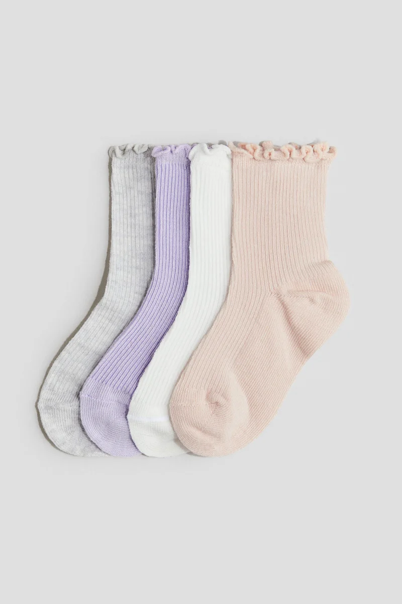 H&M 4-pack overlock-detail socks