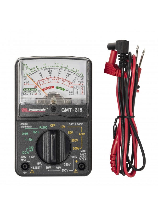 Gardner Bender GMT-318 Analog Multimeter, 6 Function, 14 Range, AC / DC Volt, 500V - Image 2
