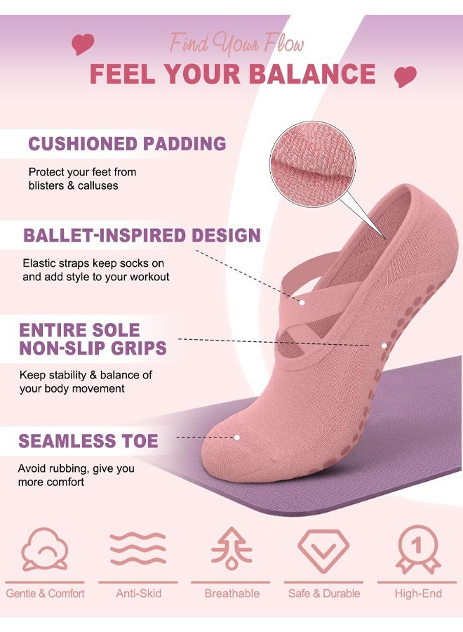 Women Non Slip Pilates Yoga Socks For Barre  Hospital Athletic Use - Image 4