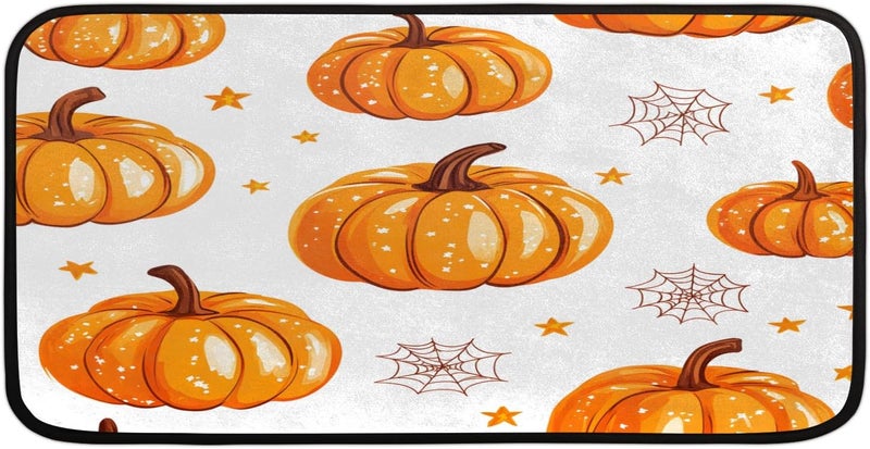 Halloween Pumpkin Kitchen Mat, Non Slip Low-Profile Kitchen Rug, Spiders Print Absorbent Washable Floor Mat Home Accessories Decoration, 20 x 39 Inch - Image 3