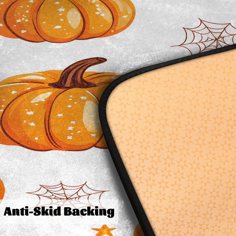 Halloween Pumpkin Kitchen Mat, Non Slip Low-Profile Kitchen Rug, Spiders Print Absorbent Washable Floor Mat Home Accessories Decoration, 20 x 39 Inch - Image 4
