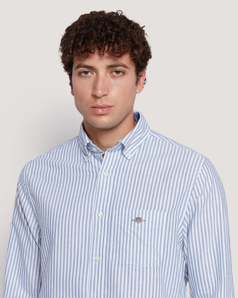 GANT Gant Men’S Regular Fit Striped Oxford Cotton Shirt