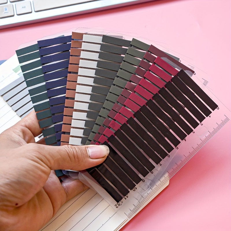 320 Sheets Black Colored Index Stickers Thin Strip Sticky Notes Reading Label Textbook Title Markers - Image 3