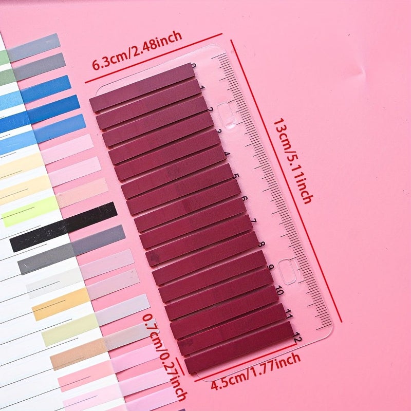 320 Sheets Black Colored Index Stickers Thin Strip Sticky Notes Reading Label Textbook Title Markers - Image 1