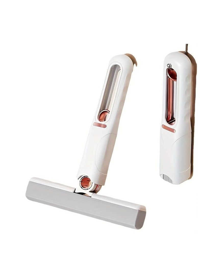 1set Portable Self-Squeeze Mini Mop Lazy Hand Wash-Free Strong Absorbent Wet And Dry Use Damp Duster For Windows Mirrors Bathroom Kitchens Desktop Short Mop - Image 1