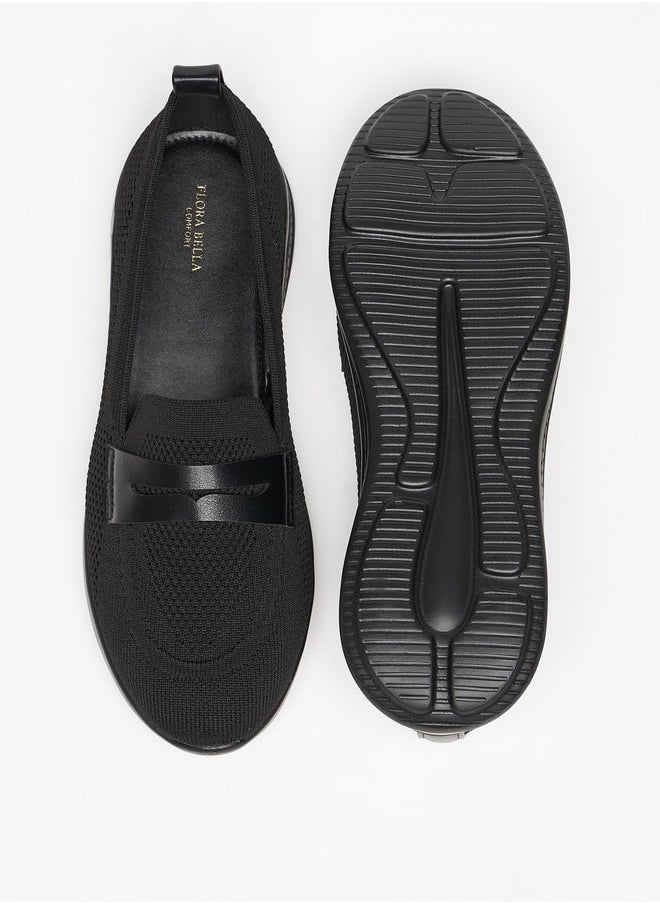 Flora Bella By Shoexpress Mesh Textured Slip-On Shoes with Pull Tabs  - Image 4