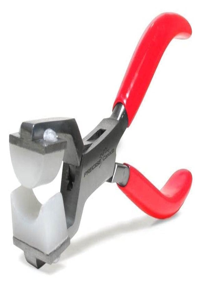 PRECISE CANADA Ring Bending Pliers, Nylon Jaw - Jewelry Making Supplies, Bending and Wrapping Metal Tool, PVC Red Handle - Image 1