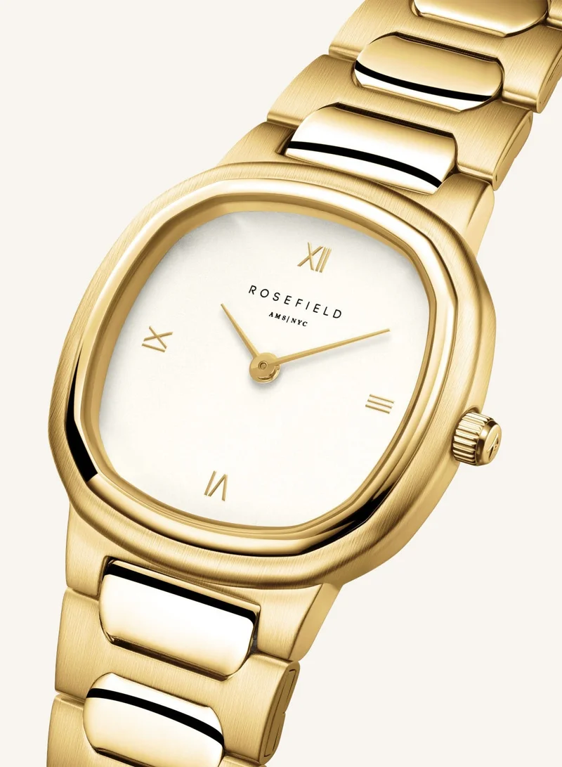 RoseField Gaia Roman Indexes Gold / Cilinder Steel Strap Matte &amp; Shine Gold - ORCGSG-OR01