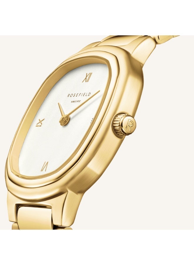 روزفيلد فهارس غايا رومان ذهبية / حزام فولاذي أسطواني ذهبي لامع ولامع - Image 4