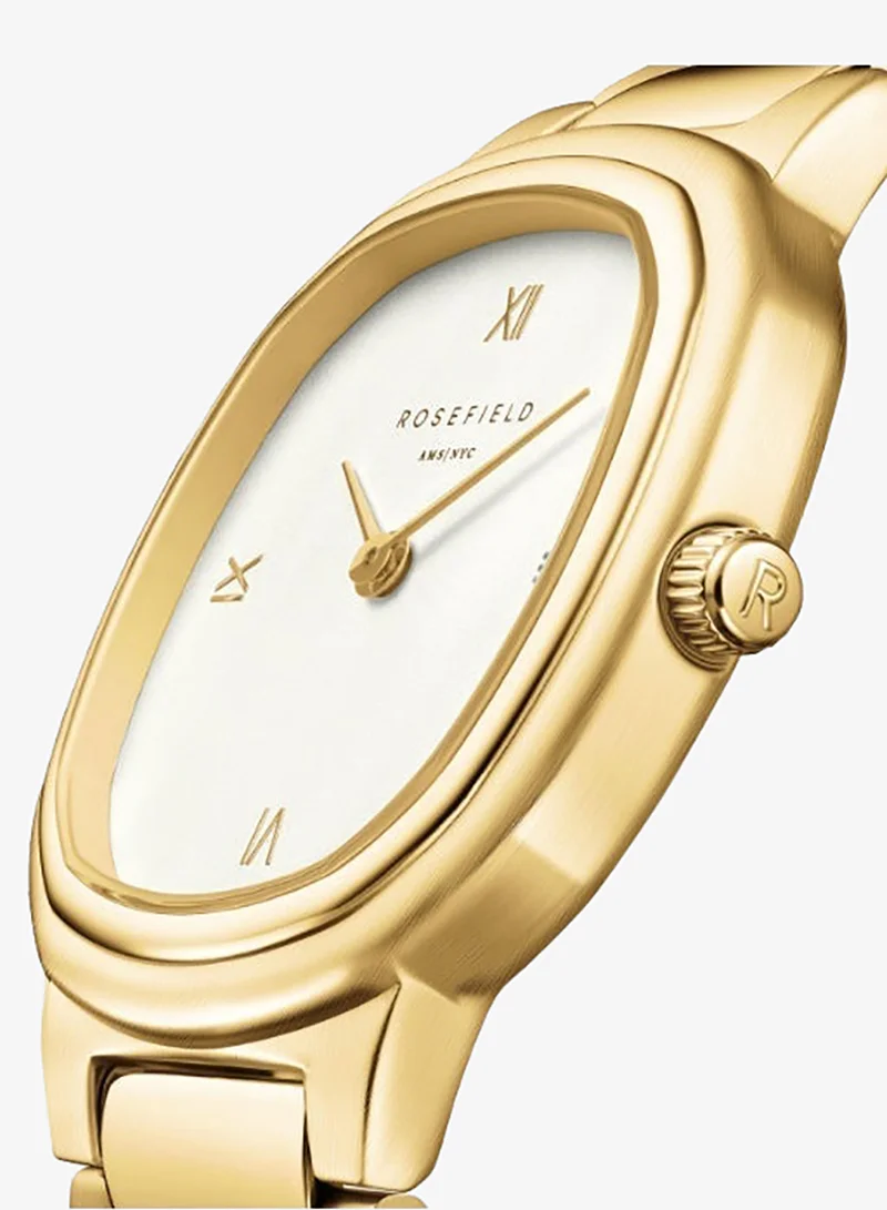 Rosefield  Gaia Roman Indexes Gold / Cilinder Steel Strap Matte & Shine Gold - ORCGSG-OR01 for Women | Best Price UAE