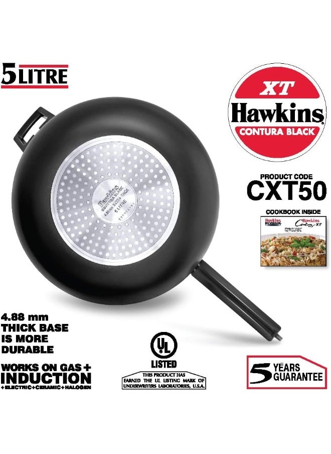 Hawkins - 5 Literskg Hawkins Contura Black XT 5 Litre Inner Lid Pressure Cooker Black - Image 1