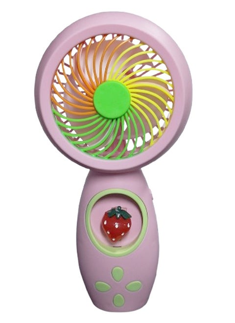 Mini handheld fan HQ66-30A, cute design with bright colors, small size and easy to carry by hand or put in bag, equipped with USB rechargeable battery, on/off button one speeds , nice summer and birthday gift for kids and adults, high quality and easy to use