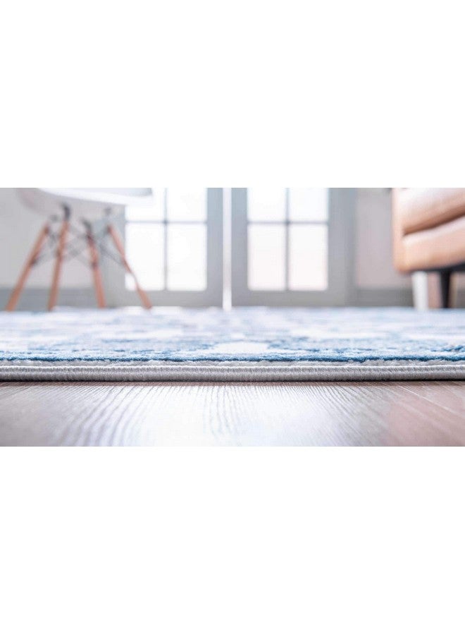 Unique Loom Boston Collection Area Rug Floral (3' 3 X 5' 3 Rectangle White Blue/ Gray) - Image 4