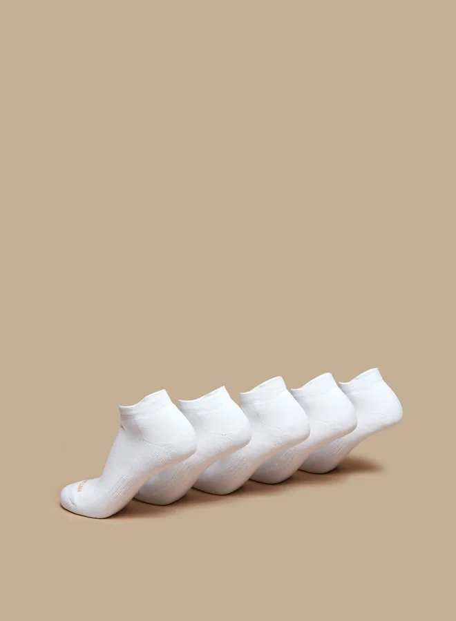 OAKLAN Boys's Logo Print Ankle Length Sports Socks - Set of 5
