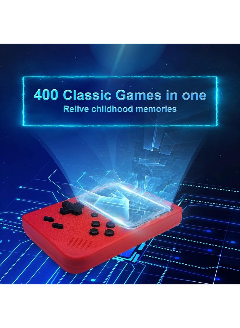 Handheld Game Console, 400 Classic Games, 3-Inch LCD Screen and Additional Controller, Supports Connection to TV and two Players (Red) - Image 3