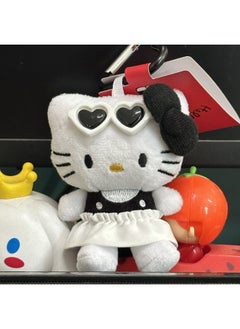 Chanel Style Hellokitty Cat Pendant Doll Plush Schoolbag Doll Cute Bag Pendant Kitty Keychain-Specifications:Black Love Kitty [tag Sunglasses White Skirt]]