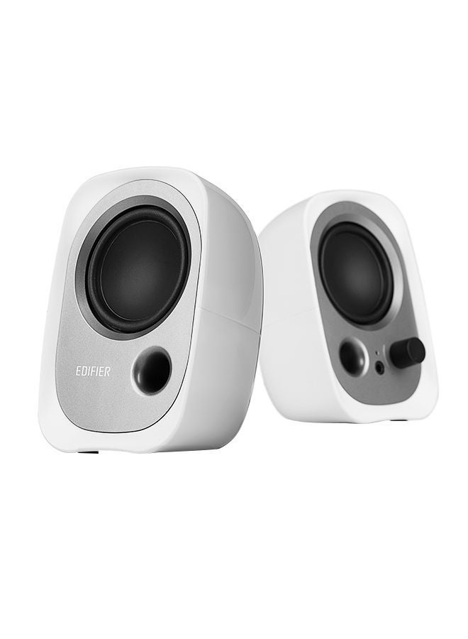NIBEMINENT R12U USB Powered Speakers with Easy Connections - Best Design Angle Convenient Control 3.5mm AUX- Compact Powerful white  - Image 1