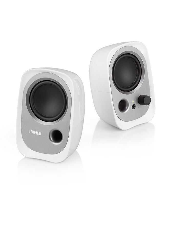 NIBEMINENT R12U USB Powered Speakers with Easy Connections - Best Design Angle Convenient Control 3.5mm AUX- Compact Powerful white  - Image 5