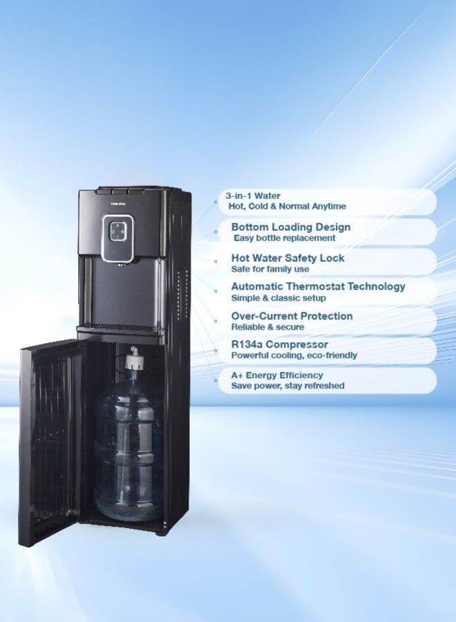 تورنيدو برادة ماء تورنيدو 3 صنابير تعبئة سفلية اسود ، خزان مياه من الستانلس المقاوم للصدأ ،صنع في الصين TWD-L3BTK-B - Image 4