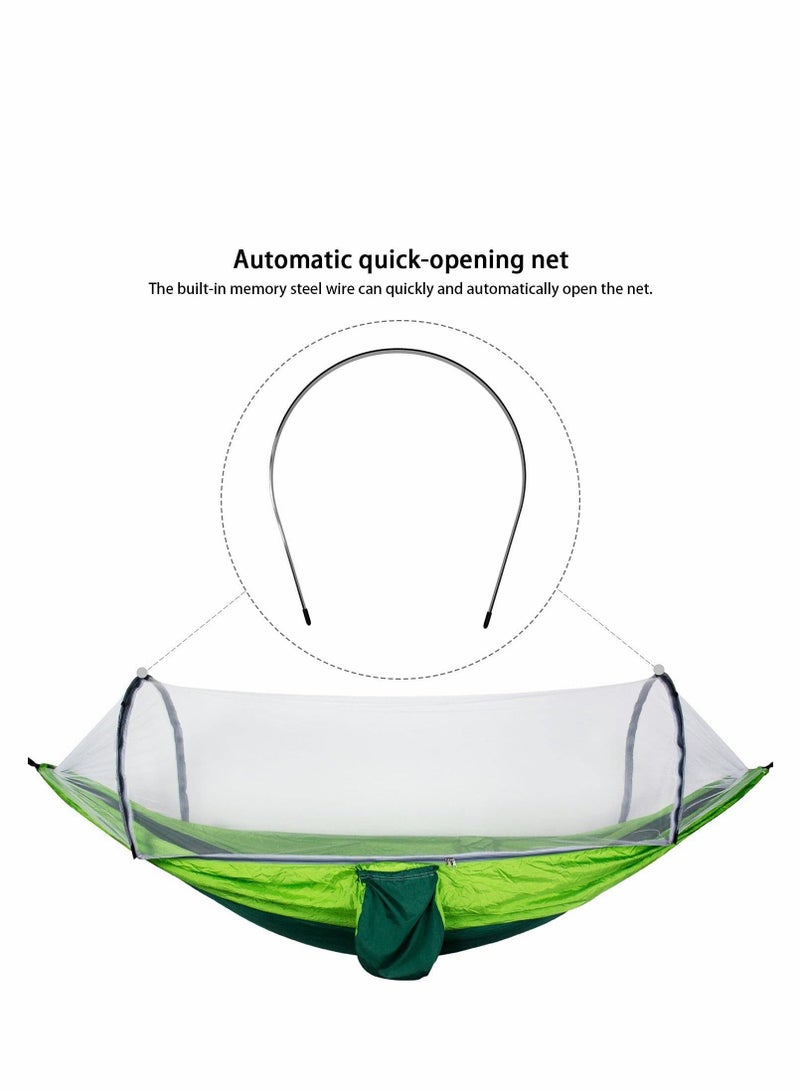 Excefore Camping Hammock, Portable Outdoor Hammock, Fully Automatic Quick Open With Mosquito Net, Suitable For Camping, Hiking, Travel, Beach, Backyard - Image 3