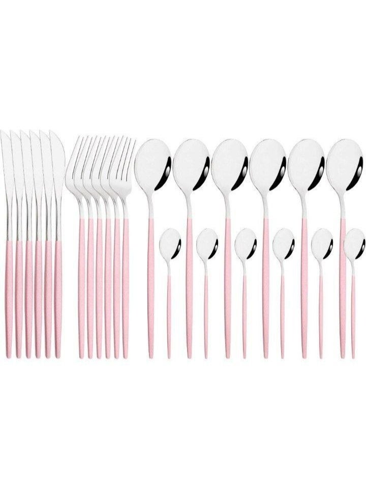 High Quality 304 Stainless Steel Spoon Set (24 Pieces), Luxury Gold Color - Rust Resistant - Image 4