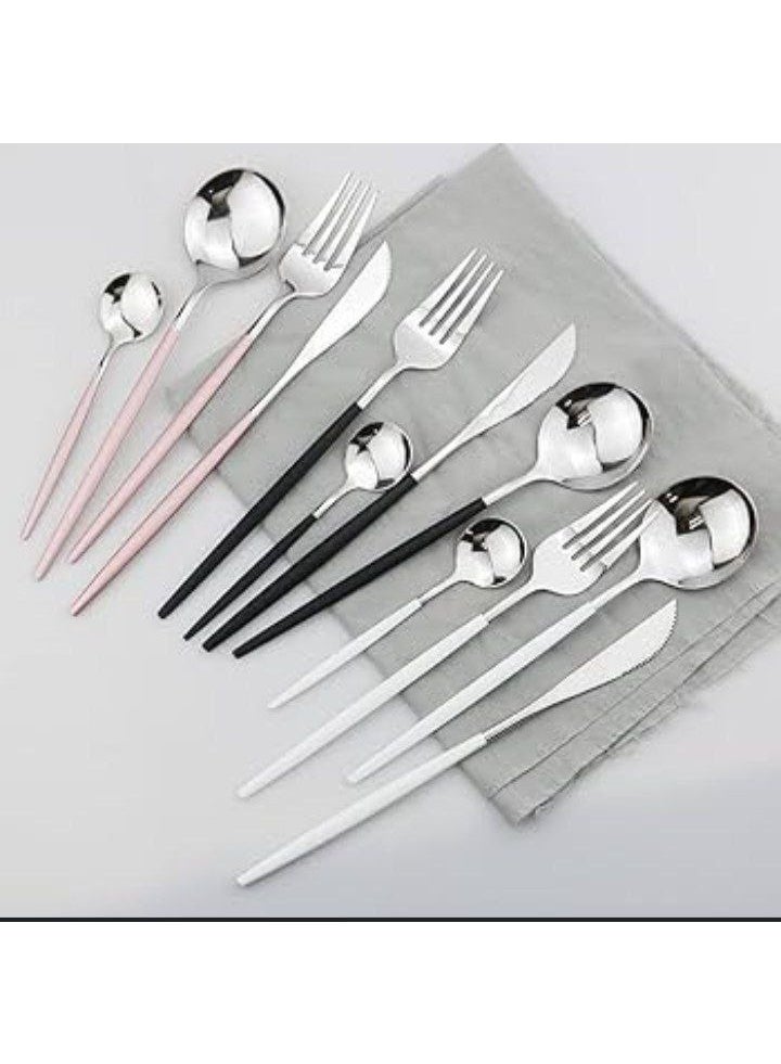 High Quality 304 Stainless Steel Spoon Set (24 Pieces), Luxury Gold Color - Rust Resistant - Image 2