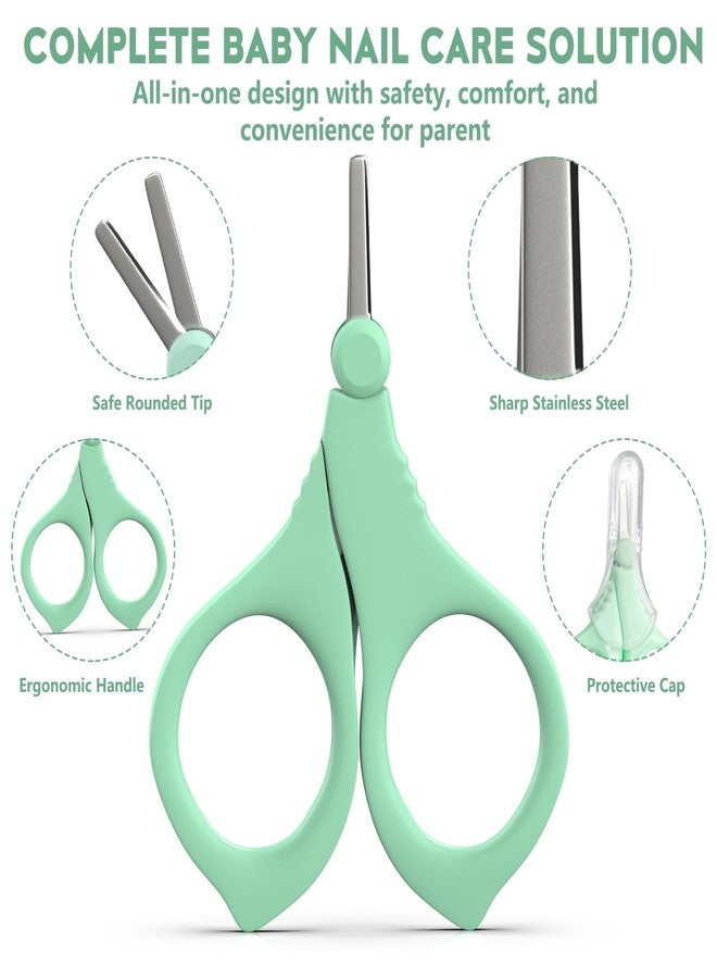 TYTDOUTER Baby Nail Scissors, Infant Nail Clippers with Safety Round Tip, Toddler Nail Clipper, Newborn Fingernail Cutter with Protective Cap, Nail Clippers for Baby Care Shower Gift - Image 2