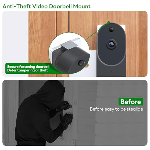 Aaeytby Anti-Theft Doorbell Camera Mount Compatible with Orbitell Video Doorbell, Anti-Blocks Motion Sensor, Adjustable Mounting Bracket for Arlo/Blink Doorbell (1st Gen/ 2nd Gen), No Drilling - Silver - Image 5