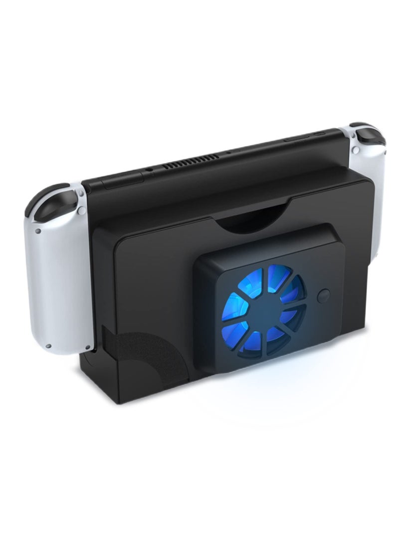 SYOSI Cooling Fan Fit for Nintendo Switch OLED, Dock Fan with Blue Light for Switch OLED USB Powered Dobe, Pocket Sized Cooling System, Efficient Protection, Extremely Light Weight, Easy To Install And Use - Image 1