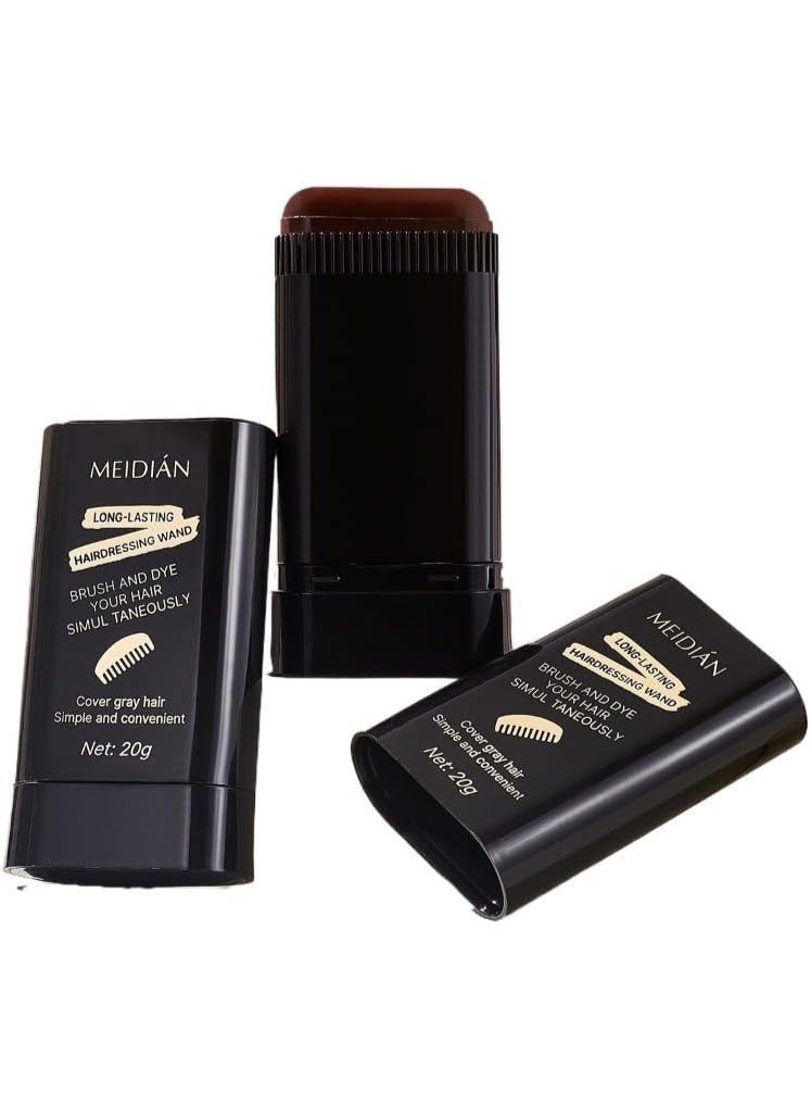 Meidián Instant Root Touch Up Stick for Gray Hair - Temporary Concealer Pen for Men & Women, Easy Washable Hair Color for White Hair Coverage, Travel-Size (Black) - Image 3