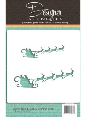 Designer Stencils Santa's Sleigh Cookie and Craft Stencil CM077 by Designer Stencils  - Image 1