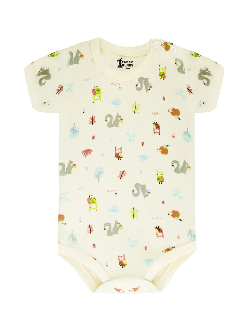 Funny Bunny Pack of 3 Cotton Half Sleeve Bodysuit for Baby  - Image 3