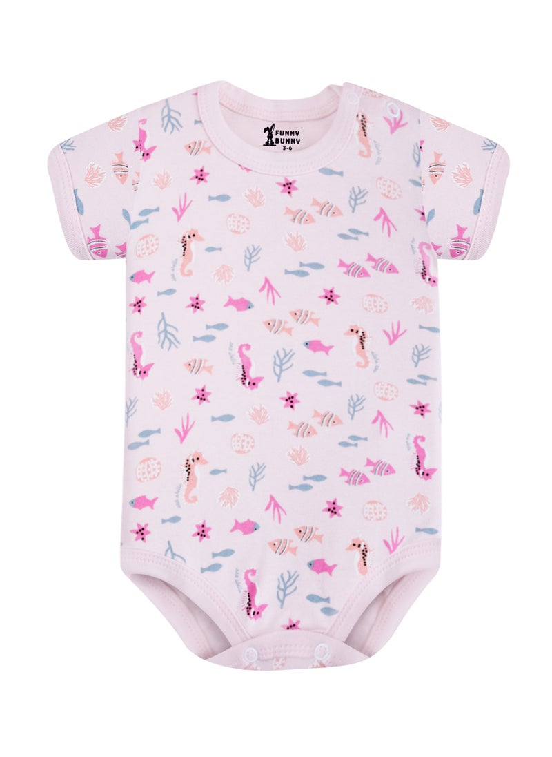 Funny Bunny Pack of 3 Cotton Half Sleeve Bodysuit for Baby  - Image 4