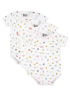 Funny Bunny Pack of 3 Cotton Half Sleeve Bodysuit for Baby  - Image 5