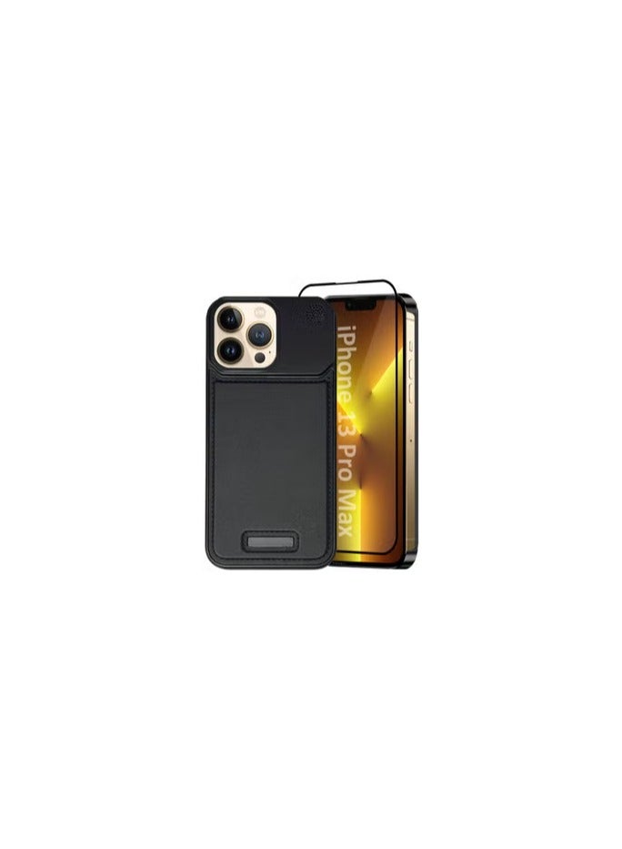 CATANES iPhone 13 Pro Max 2 Pack Case Leather Metal Design, Slim Lightweight Minimalist Cover,1 Case 1 Screen Protector - Image 2